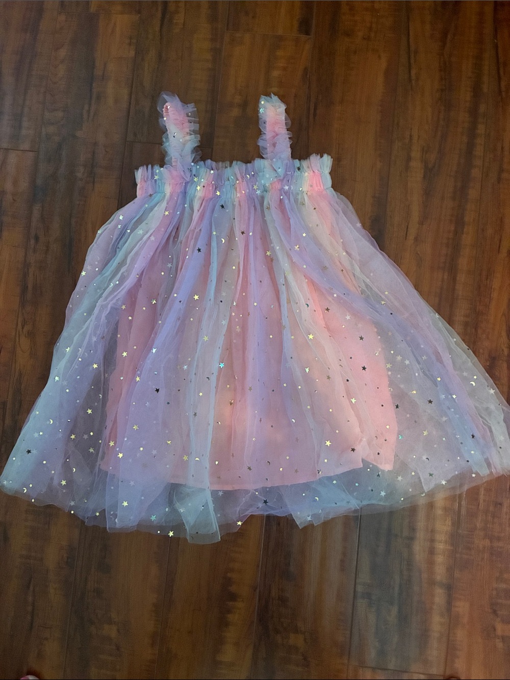 Pastel Rainbow Star Tulle Dress - Kids Costume